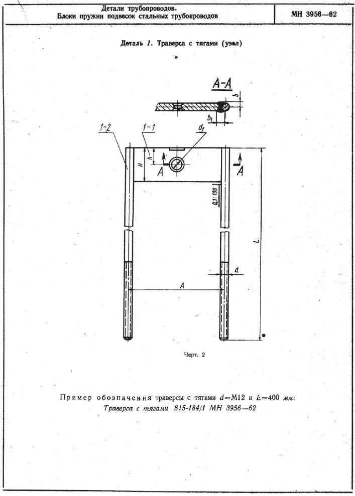 Блок пружин подвесок трубопроводов МН 3956-62 стр.2