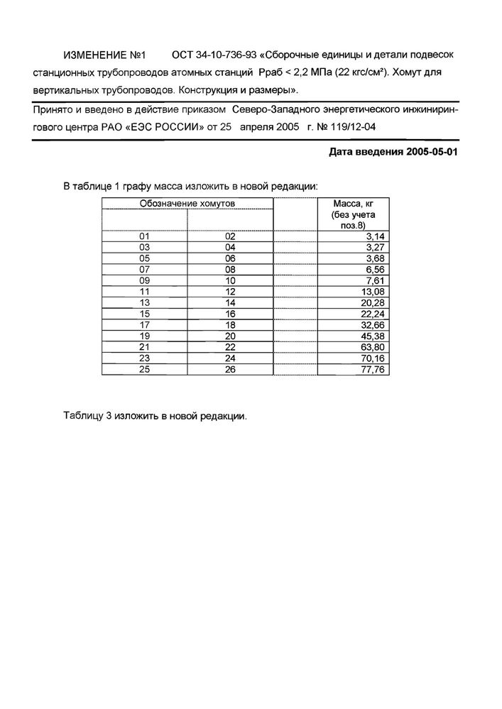 Хомуты для вертикальных трубопроводов ОСТ 34-10-736-93 стр.16