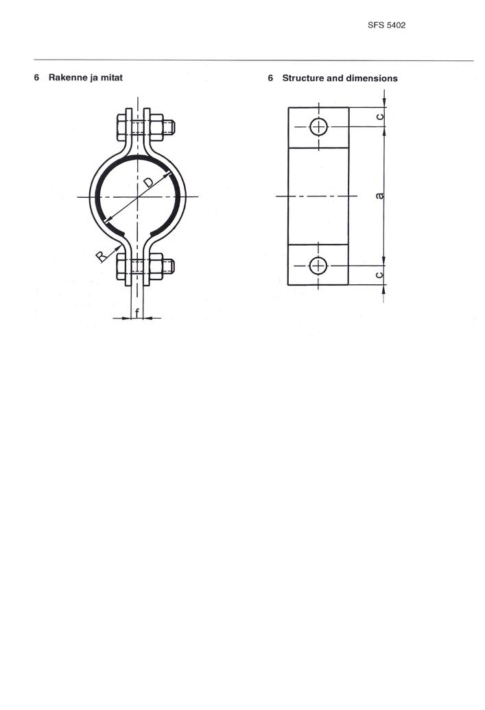 SFS 5402 Хомуты для термопластичных труб DN 16-560